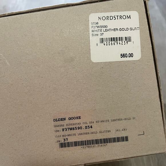 golden goose white & orange superstar low top sneakers tennis shoes size 37 - Picture 12 of 13